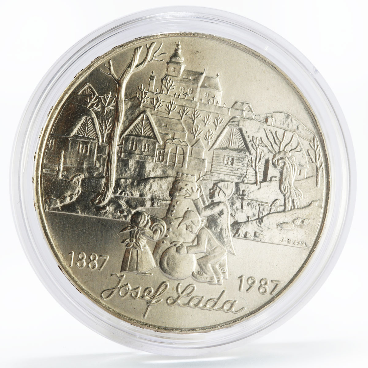 Czechoslovakia 500 korun Centennial of Painter Josef Lada silver coin 1987