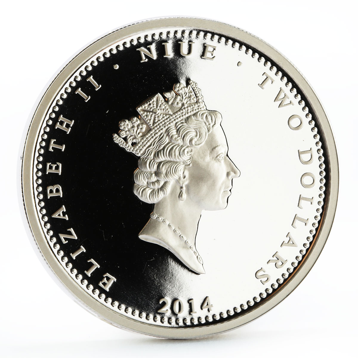 Niue 2 dollars Angels of St. Petersburg colored silver coin 2014