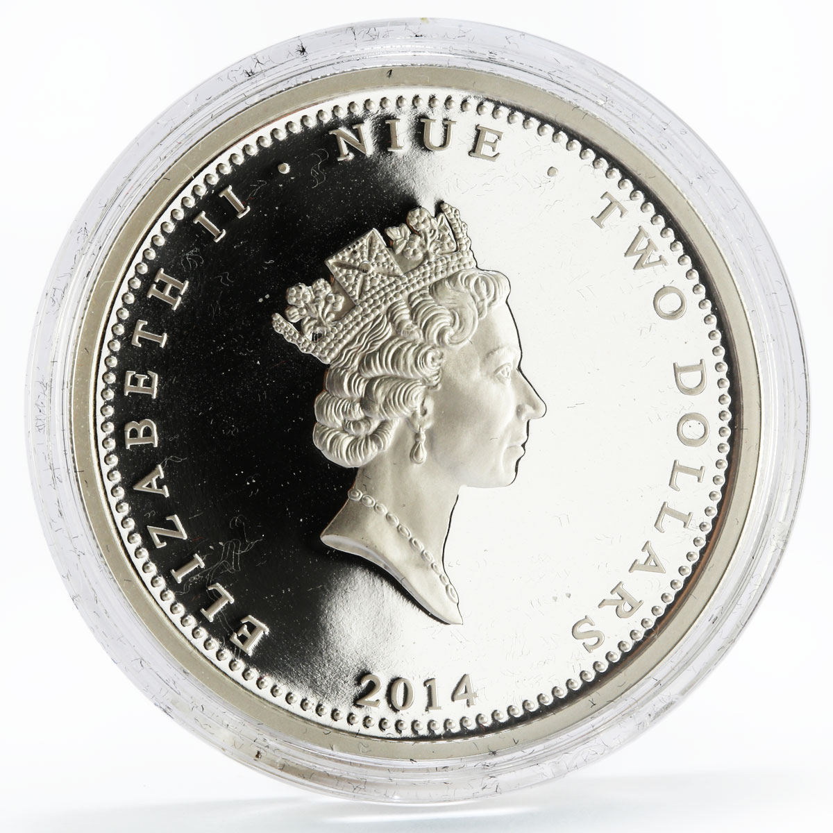 Niue 2 dollars Angels of St. Petersburg colored silver coin 2014