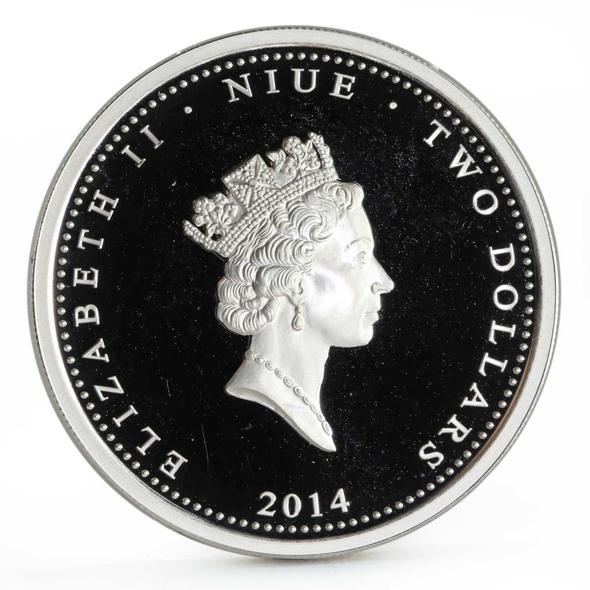 Niue 2 dollars Angels of St. Petersburg colored silver coin 2014