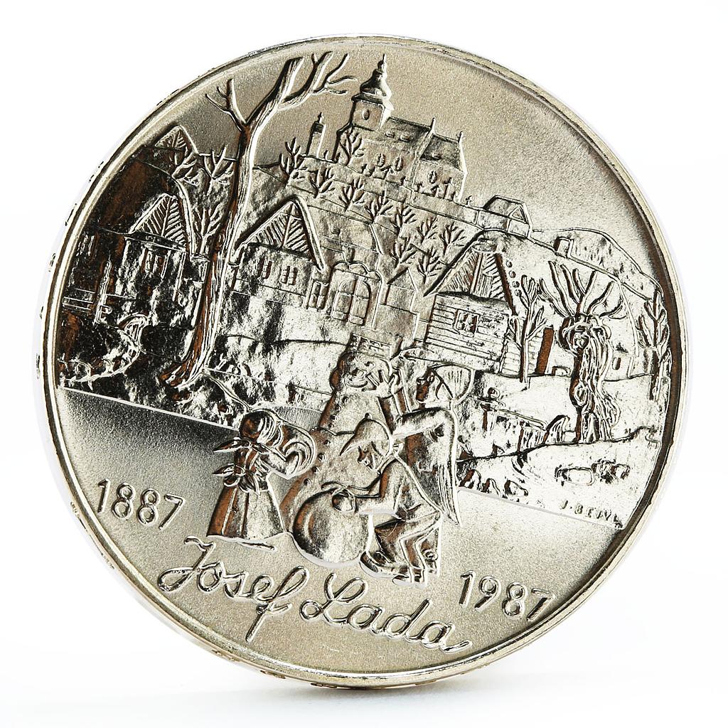 Czechoslovakia 500 korun Centennial of Painter Josef Lada silver coin 1987