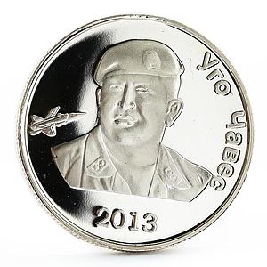 South Ossetia 1 ruble Ugo Chavez The Leader of Venezuela proof nickel coin 2013