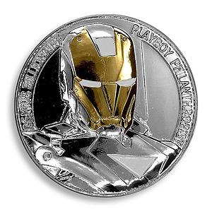 Iron Man, Genius Billionaire, Playboy Philanthropist, Silver Plated, Token