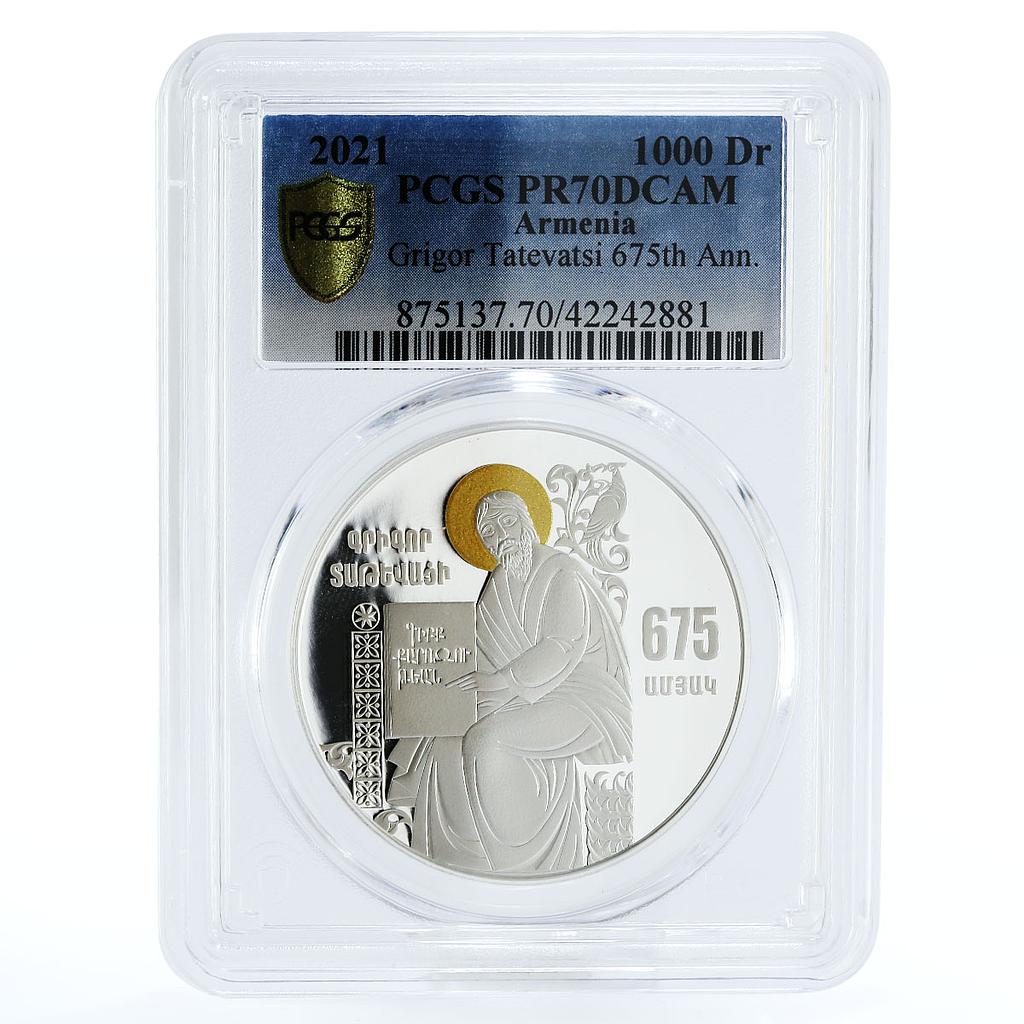 Armenia 1000 dram 675 Years to Grigor Tatevatsi PR70 PCGS silver coin 2021