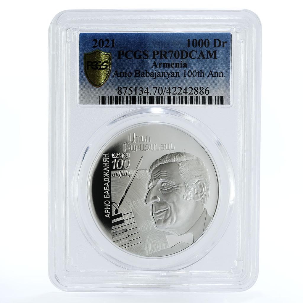 Armenia 1000 dram Composer Arno Babajanyan PR70 PCGS silver coin 2021