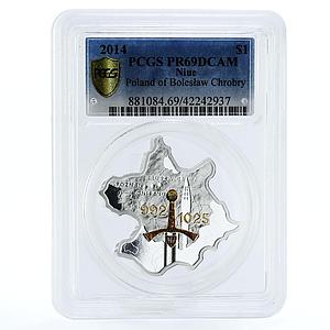 Niue 1 dollar State of Boleslaw the Brave PR69 PCGS silver coin 2014