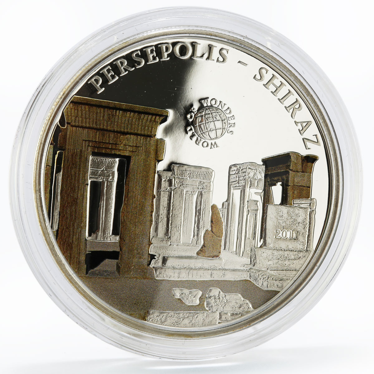 Palau 5 dollars World of Wonders series Persepolis - Shiraz silver coin 2011