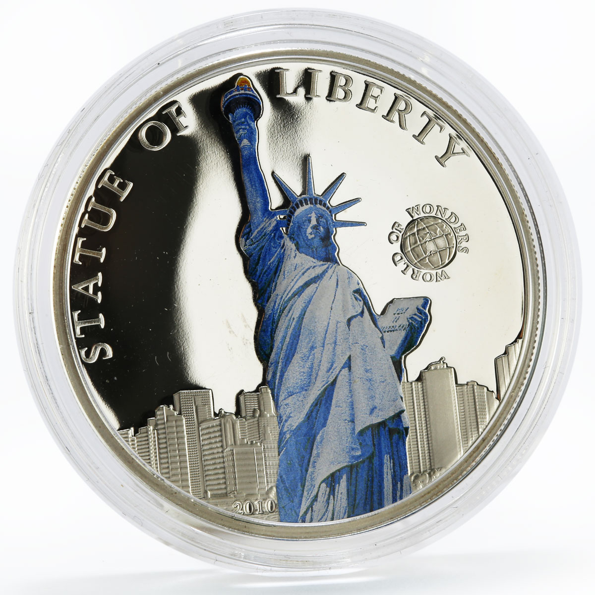 Palau 5 dollars World of Wonders series Statue of Liberty proof silver coin 2010