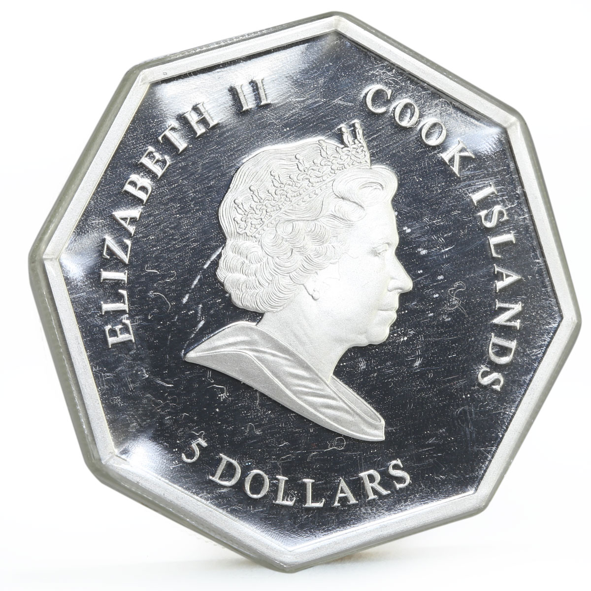 Cook Islands 5 dollars Faith series Saint Catherine proof silver coin 2011