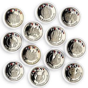 Falkland Islands set of 12 coins Golden Jubilee of the Queen nickel coins 2002