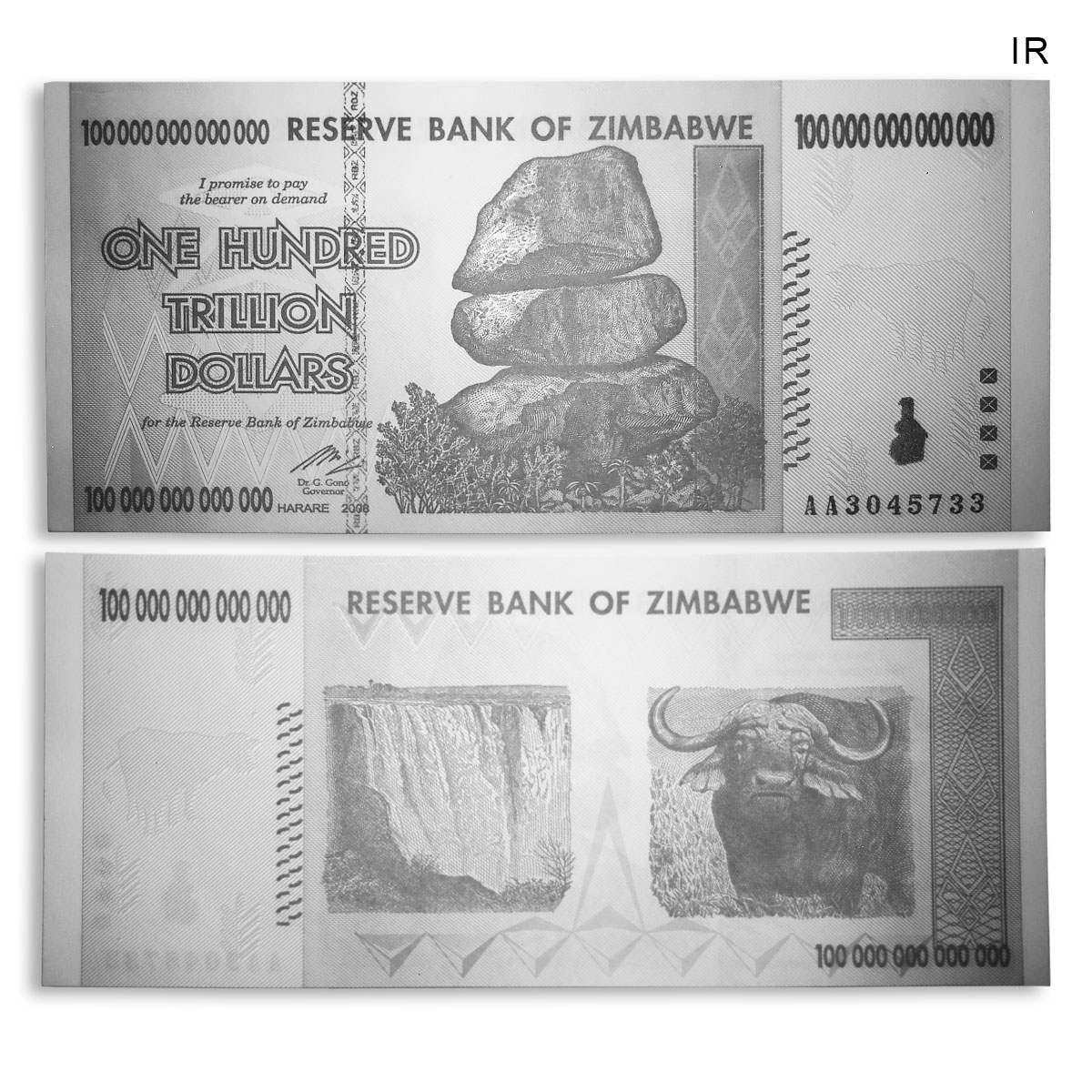 ZIMBABWE 100 TRILLION DOLLARS AA Series BANKNOTE CURRENCY UNCIRCULATED 2008