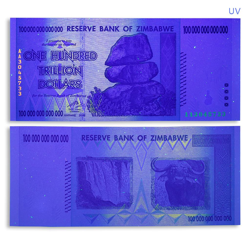 ZIMBABWE 100 TRILLION DOLLARS AA Series BANKNOTE CURRENCY UNCIRCULATED 2008
