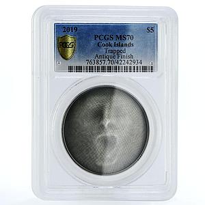 Cook Islands 5 dollars Horror series Trapped Face MS70 PCGS silver coin 2019