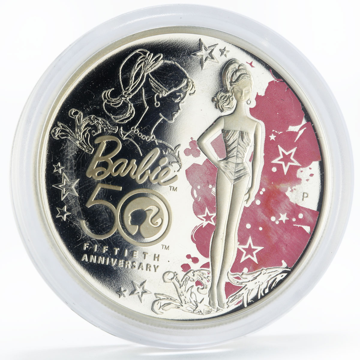 Tuvalu 1 dollar 50th Anniversary of Barbie silver coin 2009