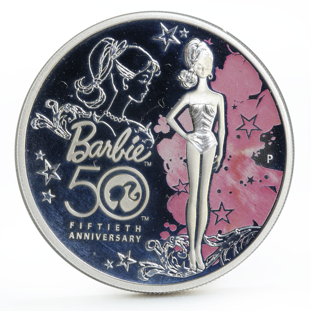 Tuvalu 1 dollar 50th Anniversary of Barbie silver coin 2009