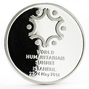 Turkey 20 lira World Humanitarian Summit in Stambul proof silver coin 2016