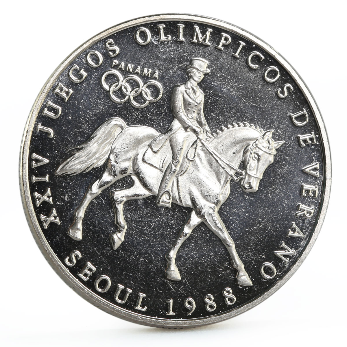 Panama 1 balboa Seoul Olympic Summer Games series Equestrian CuNi coin 1988