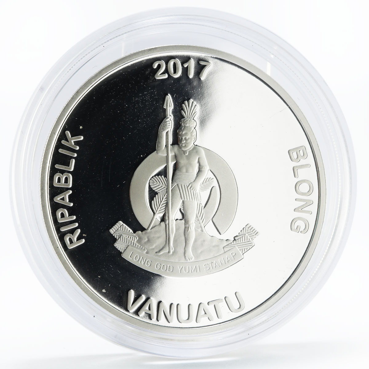 Vanuatu 10 vatu Leaf Erikson and His Viking Ship proof silver coin 2017