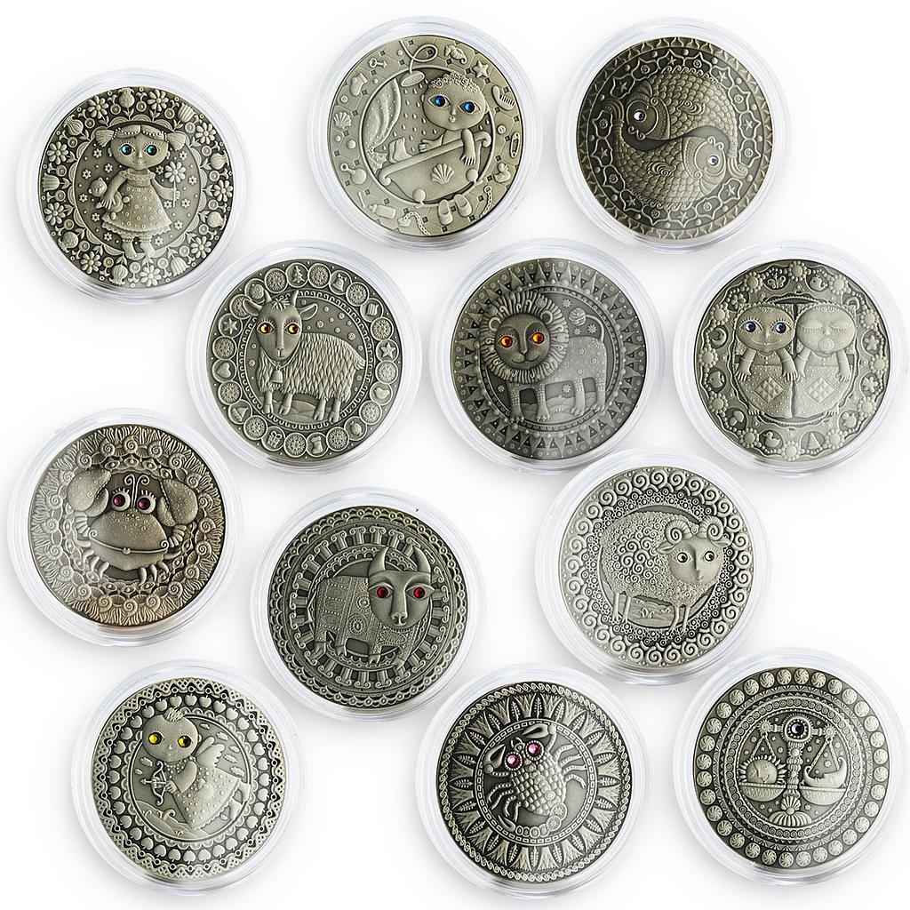 Belarus set of 12 coins Zodiac Signs silver coins 2009