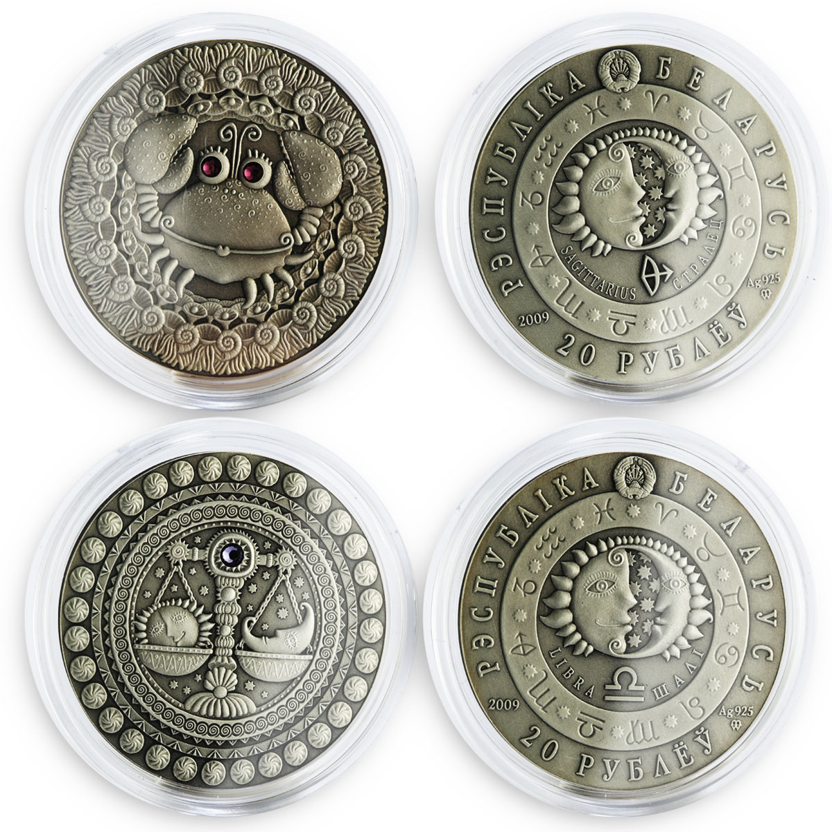 Belarus set of 12 coins Zodiac Signs silver coins 2009