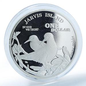 Jarvis Island 1 dollar Brown noddy silver plated coin 2015