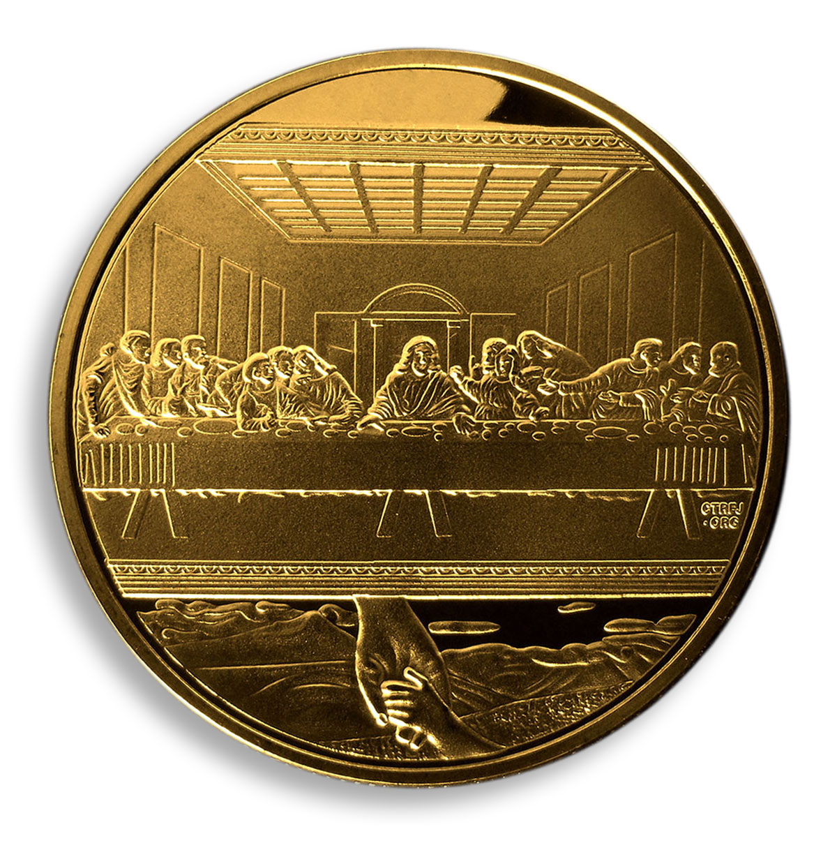 Jesus Christ, Last Supper, Saint, God, Gold Plated, Gilded Coin, Apostles, Token