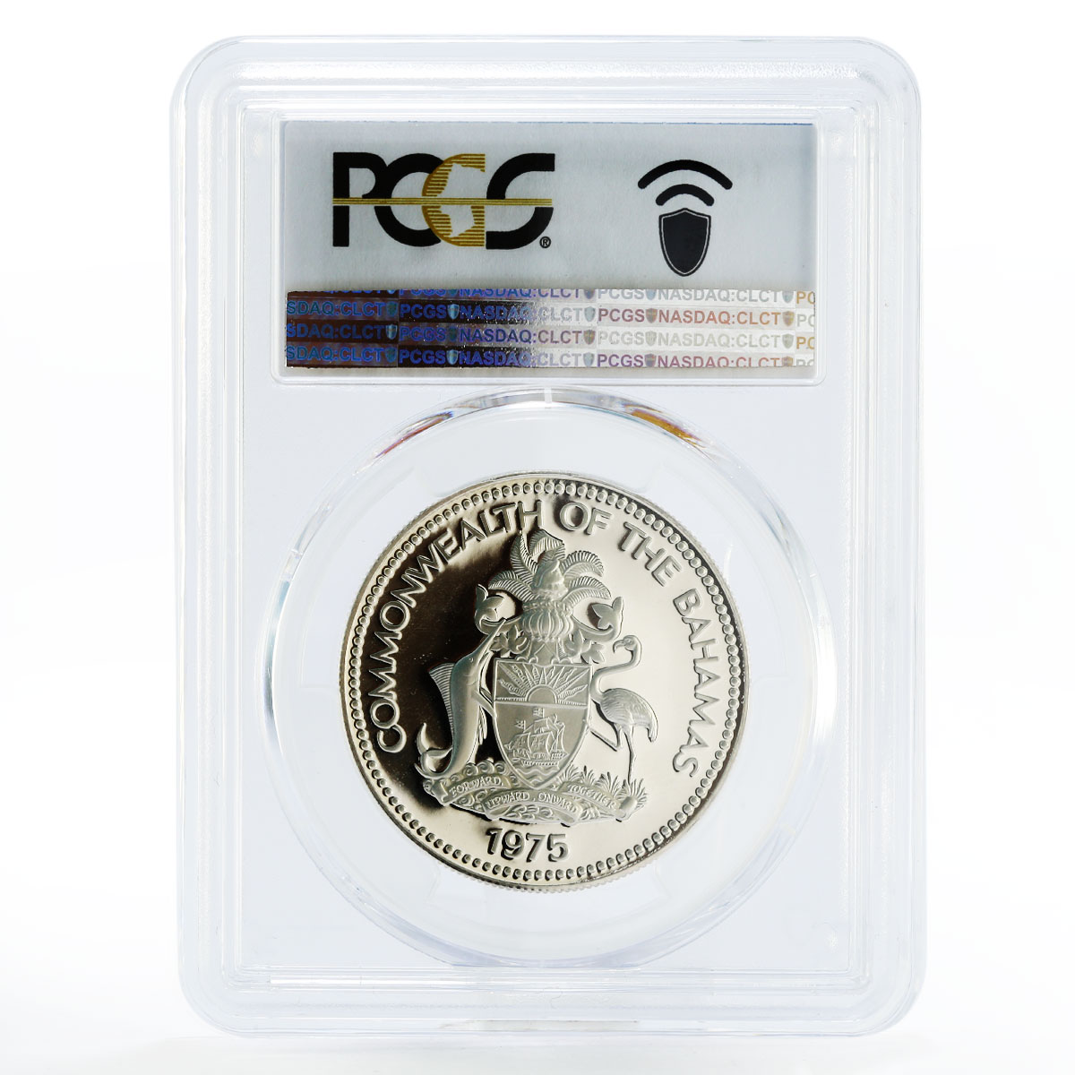 Bahamas 1 dollar The Shell PR70 PCGS proof silver coin 1975