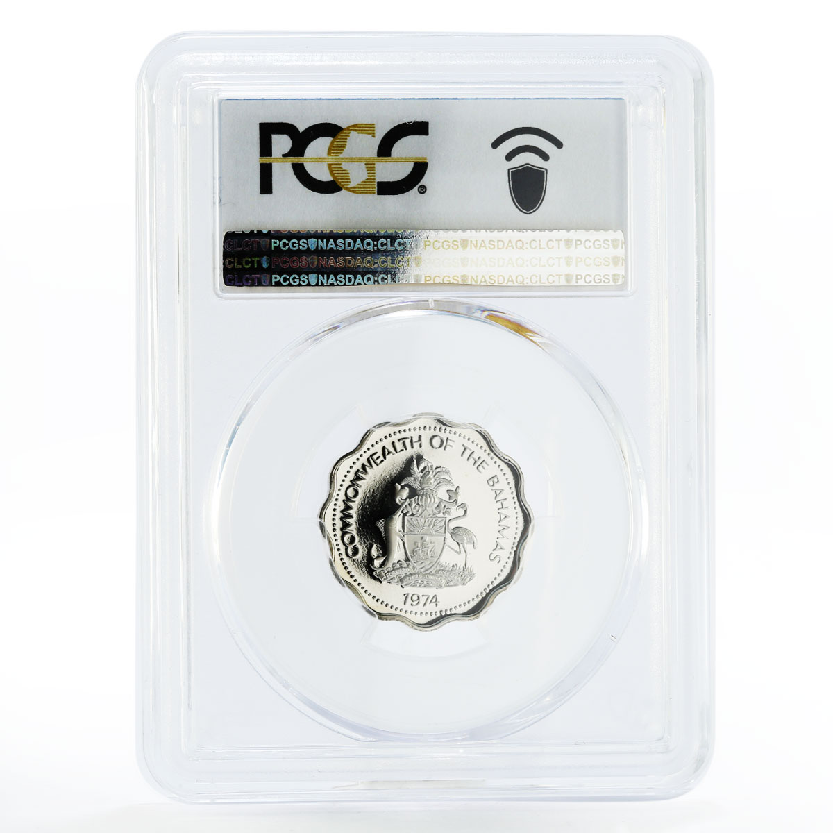 Bahamas 10 cents Two Fish PR70 PCGS proof CuNi coin 1974