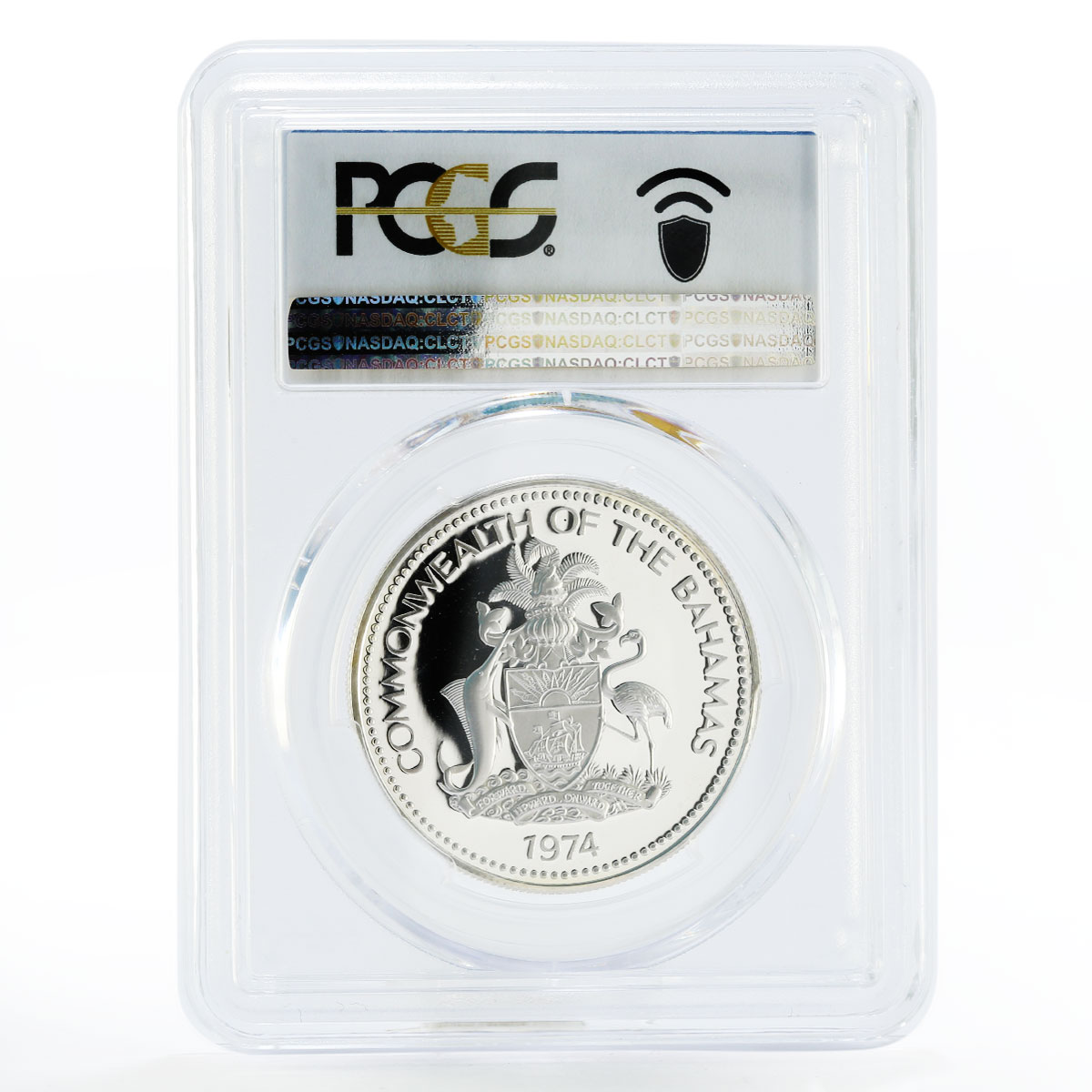 Bahamas 1 dollar The Shell PR70 PCGS proof silver coin 1974