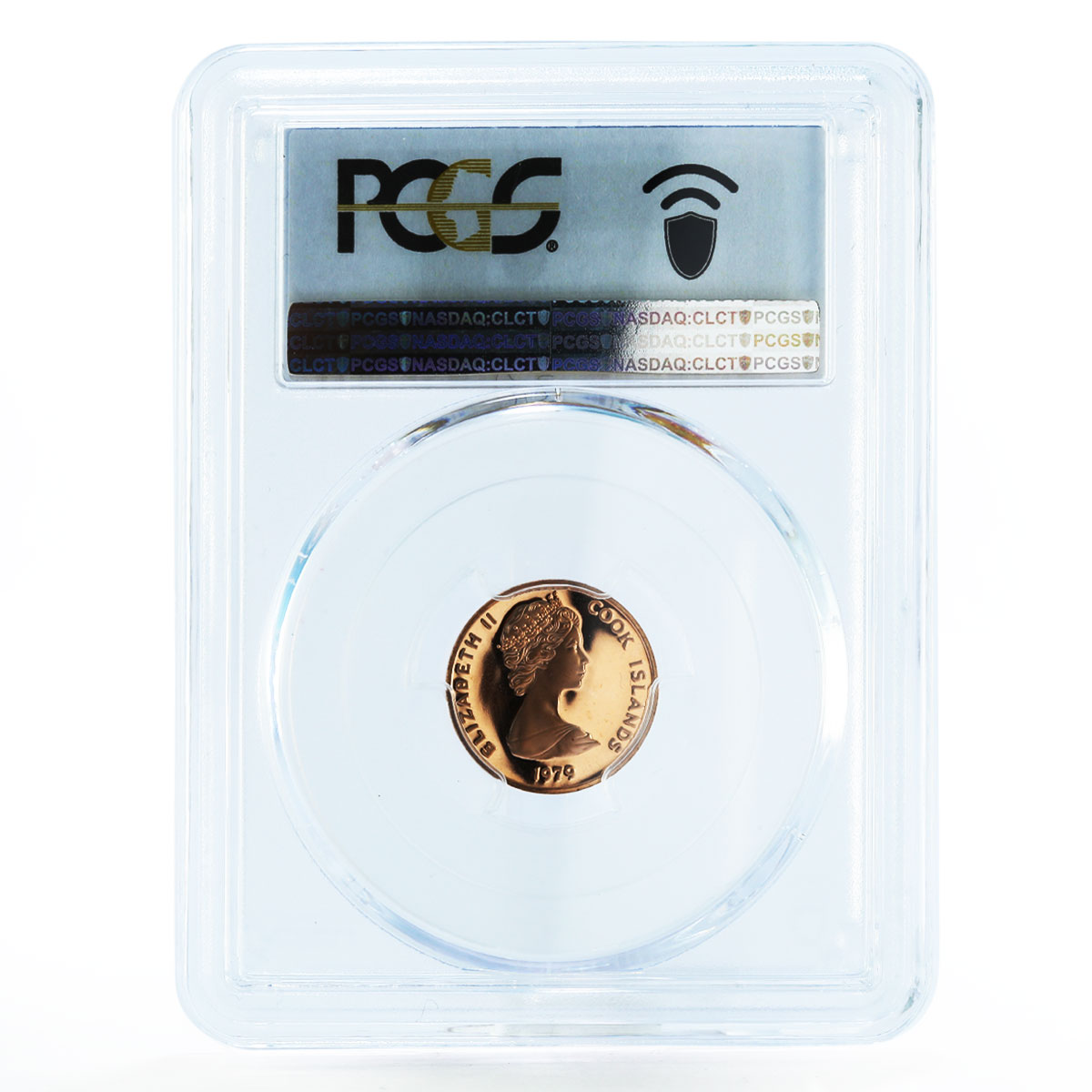 Cook Islands 1 cent Queen Elizabeth &amp;Taro Leaf PR70 PCGS proof bronze coin 1979