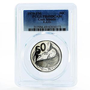 Cook Islands 50 cents Bonito Fish F.A.O. PR69 PCGS proof CuNi coin 1979