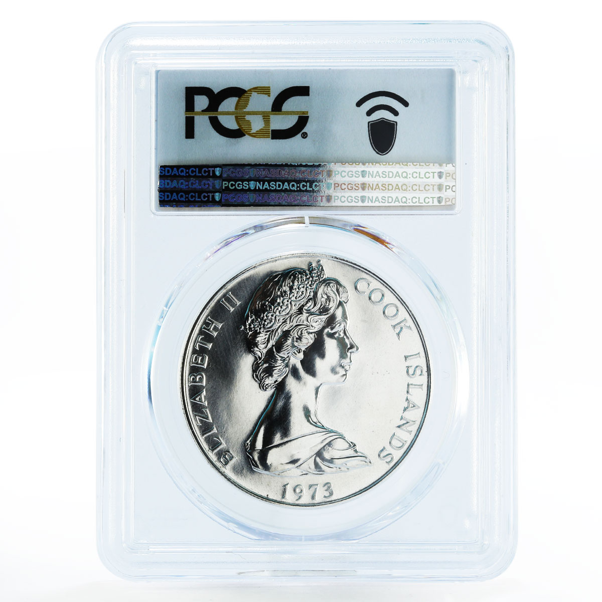 Cook Islands 2,5 dollars Cook's Second Voyage Ship MS69 PCGS silver coin 1973