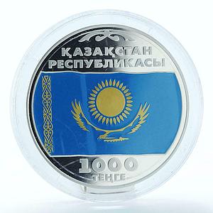 Kazakhstan 1000 Tenge 10th Anniversary of National Currency silver coin 2003