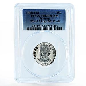 Panama 25 centesimos Statesman Justo Arosemena PR69 PCGS proof nickel coin 1980