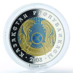 Kazakhstan 1000 Tenge State Arms of Kazakhstan silver coin 2003