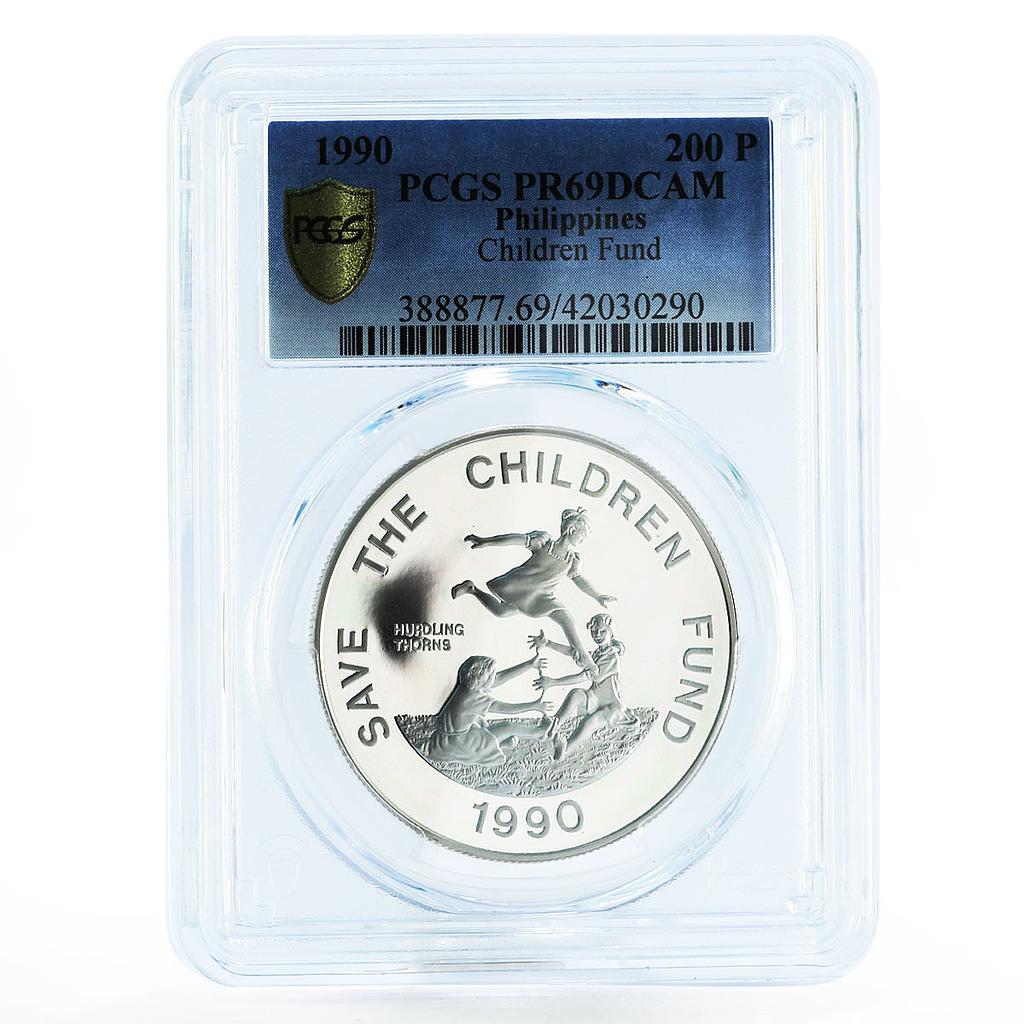 Philippines 200 piso Save the Children Fund PR69 PCGS proof silver coin 1990