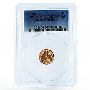 British Virgin Islands 1 cent Carib Hummingbird PR70 PCGS proof bronze coin 1979