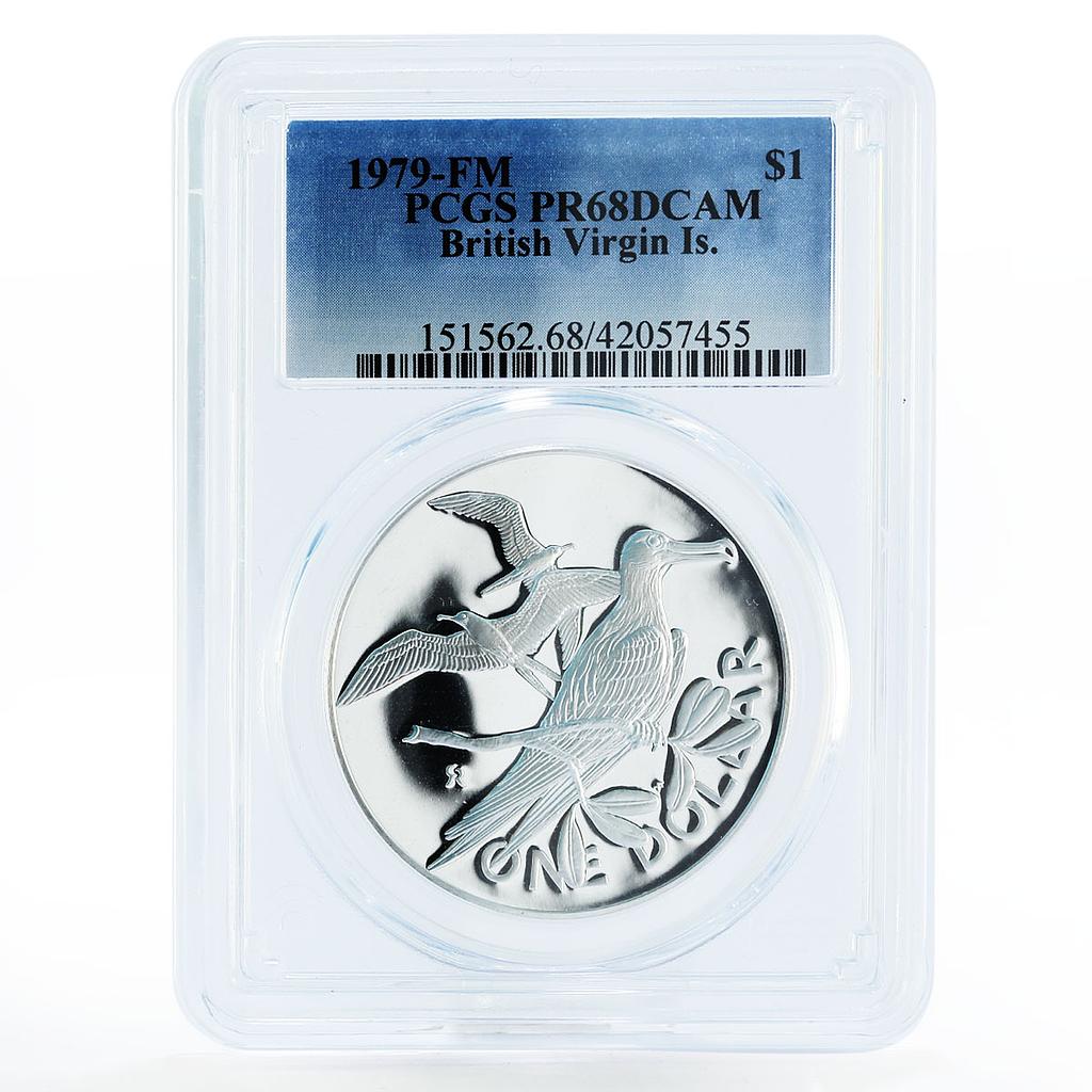 British Virgin Islands 1 dollar Magnificent Frigates PR68 PCGS silver coin 1979