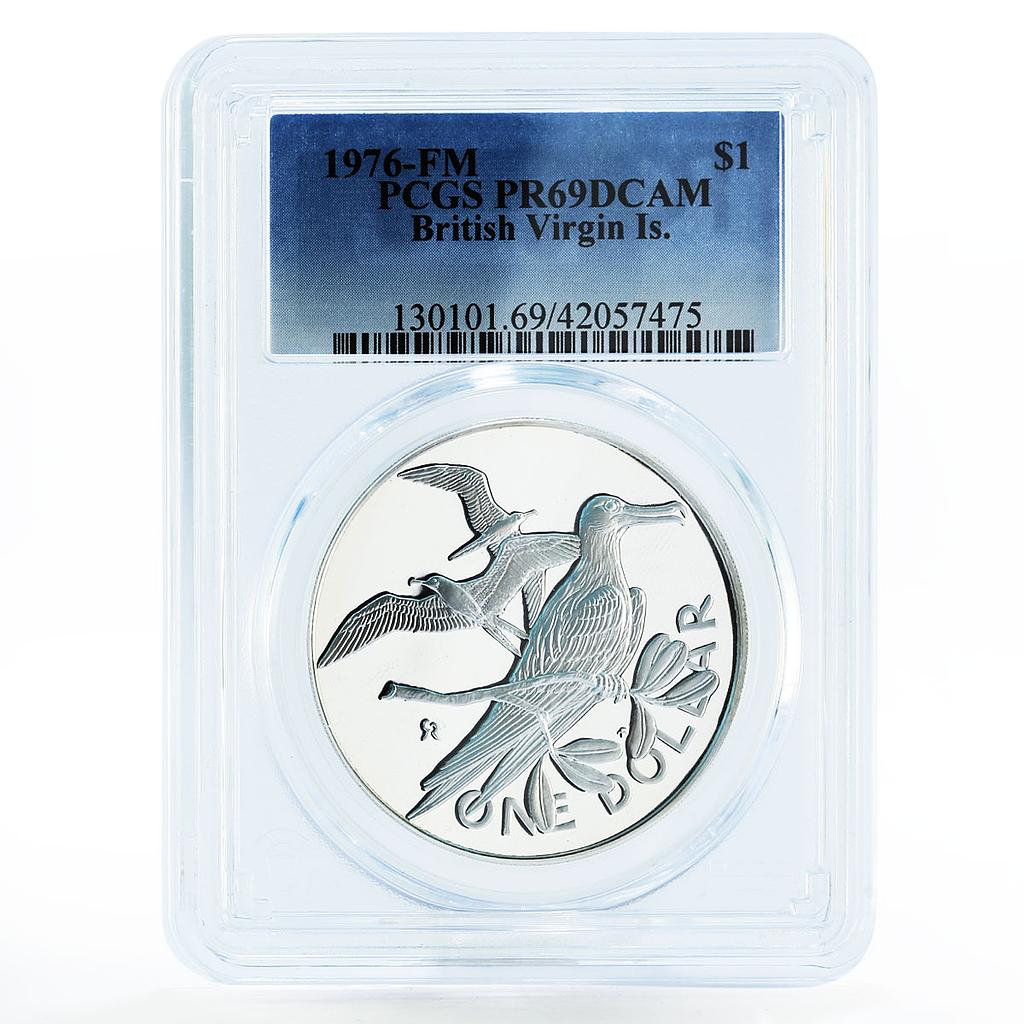 British Virgin Islands 1 dollar Magnificent Frigates PR69 PCGS silver coin 1976
