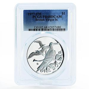 British Virgin Islands 1 dollar Magnificent Frigates PR68 PCGS silver coin 1977