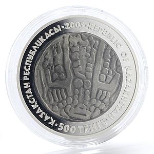 Kazakhstan 500 Tenge Drakhma proof silver coin 2005