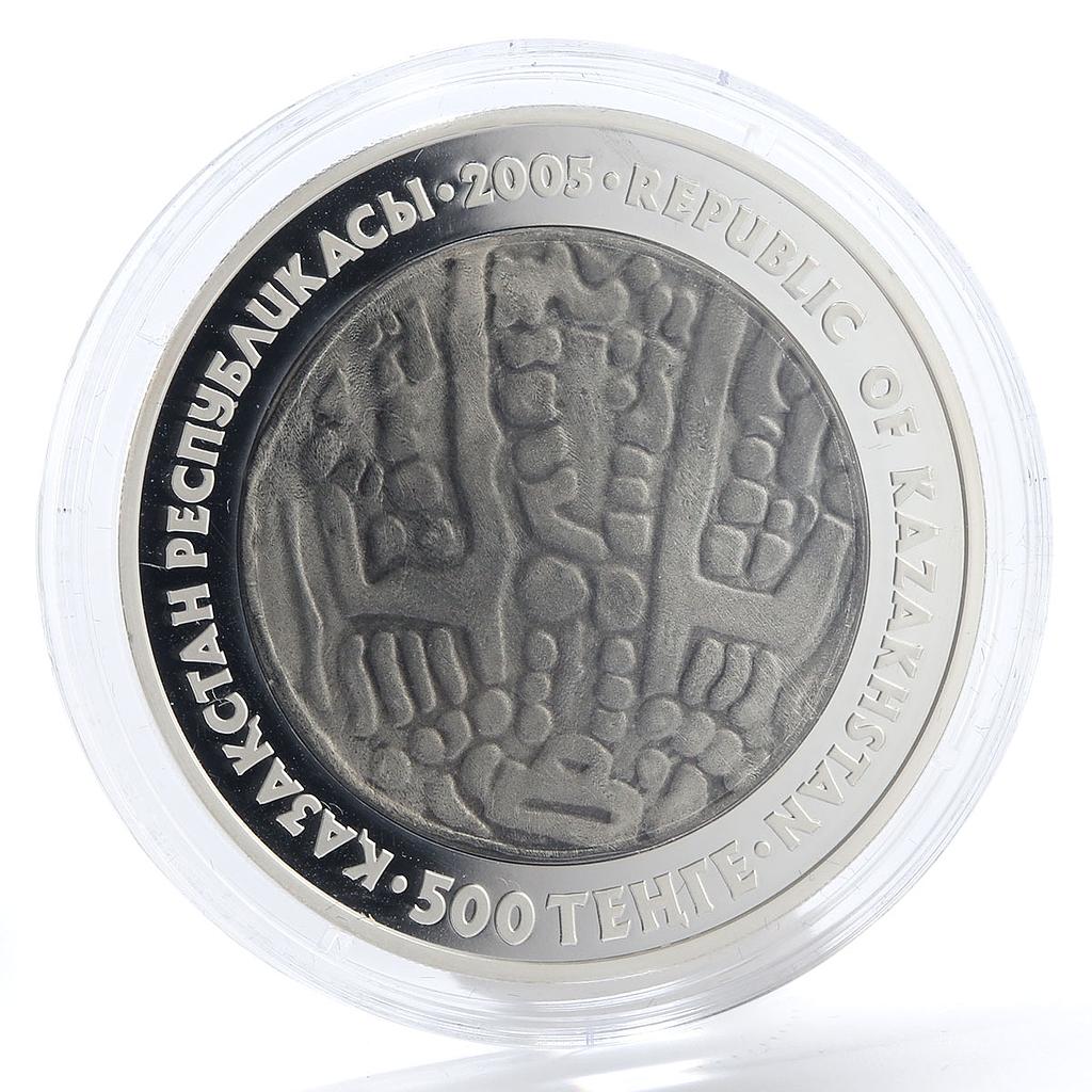 Kazakhstan 500 Tenge Drakhma proof silver coin 2005