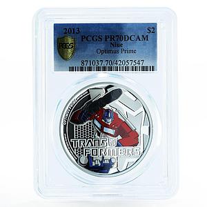 Niue 2 dollars Transformers series Optimus Prime PR70 PCGS silver coin 2013