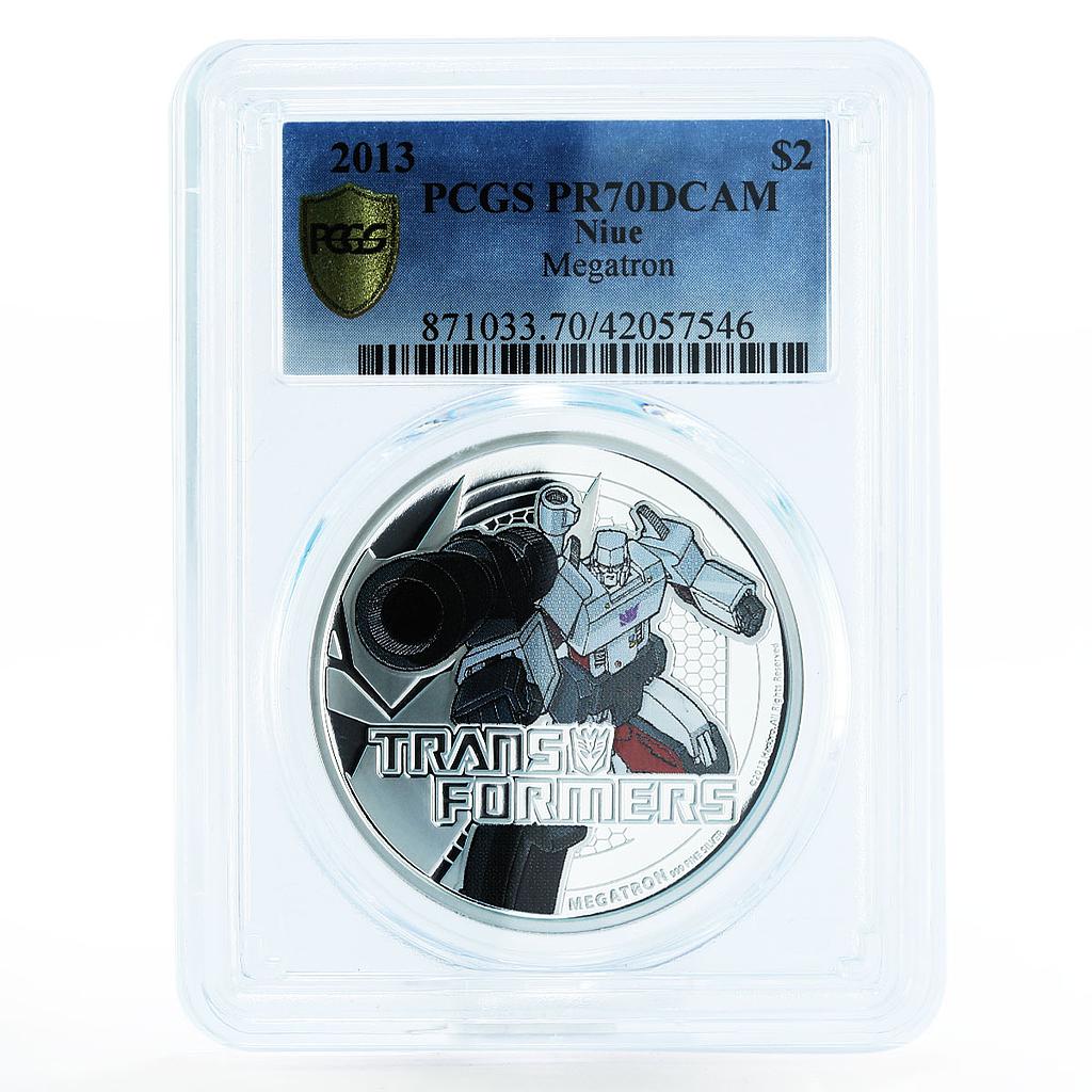 Niue 2 dollars Transformers series Megatron PR70 PCGS silver coin 2013