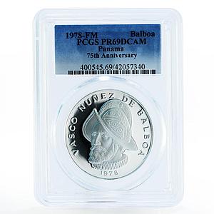 Panama 1 balboa 75th Anniversary of Independence PR69 PCGS silver coin 1978