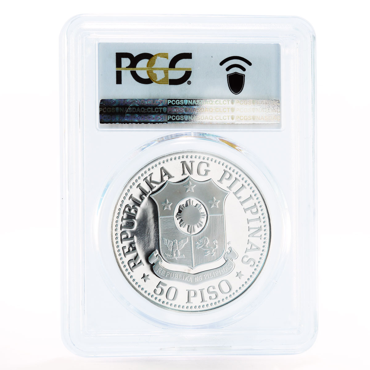 Philippines 50 pisos Ferdinand E. Marcos PR69 PCGS (No Shield) silver coin 1975