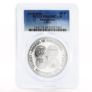 Philippines 50 piso International Meetings PR69 PCGS proof silver coin 1976