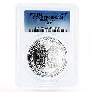 Philippines 50 piso International Meetings PR68 PCGS proof silver coin 1976