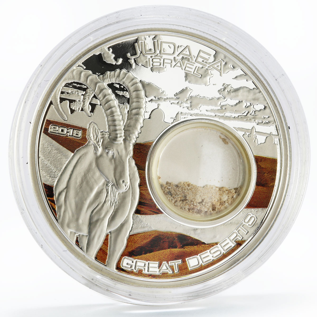 Cook Islands 5 dollars Great Deserts series Judaea of Israel silver coin 2015