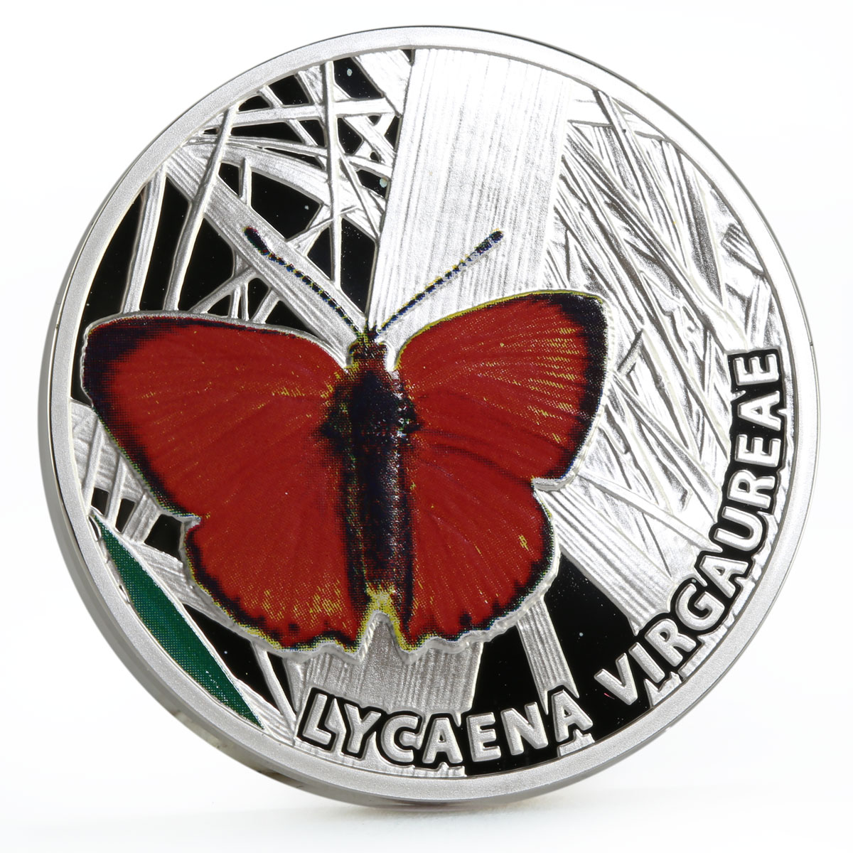 Niue 1 dollar Butterflies series Scars Copper Butterfly colored silver coin 2010